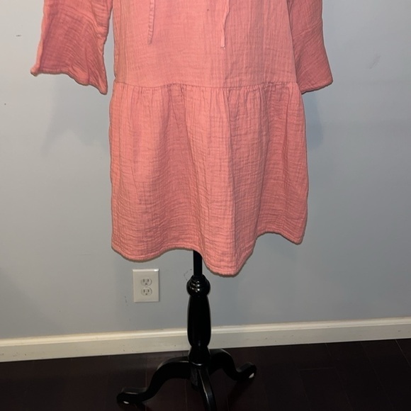 The Drop Women's Summer Gauze Bell Sleeve Mini Dress Size Small Color Rosette - Picture 10 of 14